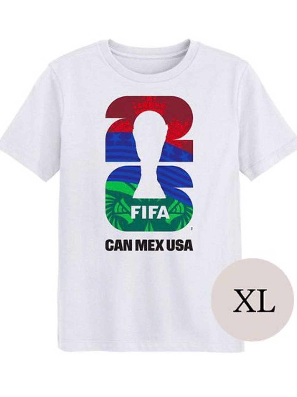 FIFA CAN MEX USA White Short-Sleeve Graphic Tee Men’s Size XL